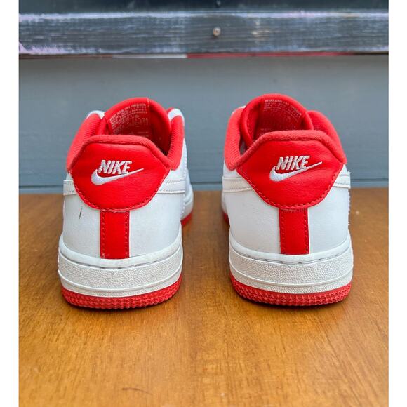 Nike Air Force 1 Low GS White Red Youth Size 3Y Sneakers - Picture 2 of 9